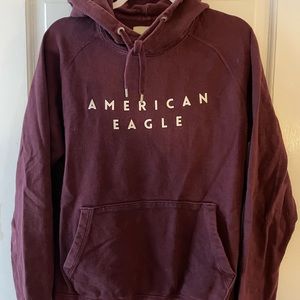 American Eagle Mens Maroon Hoodie Size: M